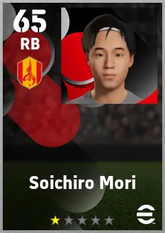Soichiro Mori eFootball 2026 player card — 65 OVR RB