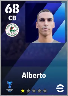 Alberto eFootball 2026 player card — 68 OVR CB