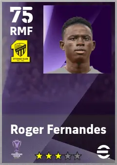 Roger Fernandes eFootball 2026 player card — 75 OVR RMF