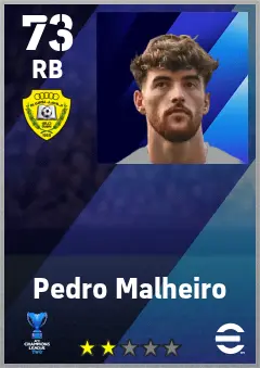 Pedro Malheiro eFootball 2026 player card — 73 OVR RB