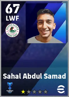 Sahal Abdul Samad eFootball 2026 player card — 67 OVR LWF