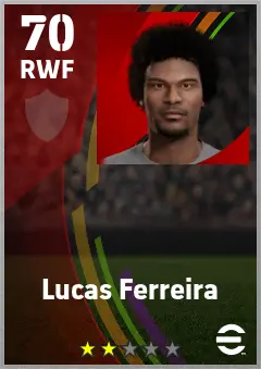 Lucas Ferreira eFootball 2026 player card — 70 OVR RWF