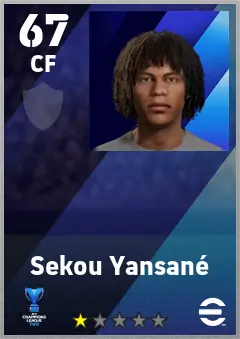 Sekou Yansane eFootball 2026 player card — 67 OVR CF