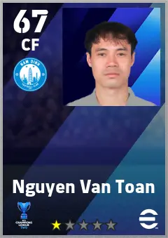 Nguyen Van Toan eFootball 2026 player card — 67 OVR CF