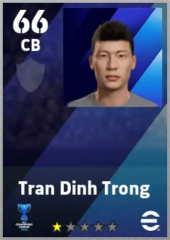 Tran Dinh Trong eFootball 2026 player card — 66 OVR CB