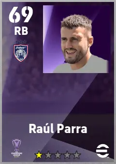 Raul Parra eFootball 2026 player card — 69 OVR RB