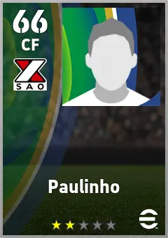 Paulinho eFootball 2026 player card — 66 OVR CF