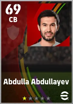 Abdulla Abdullayev eFootball 2026 player card — 69 OVR CB