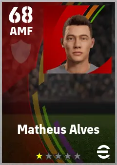 Matheus Alves eFootball 2026 player card — 68 OVR AMF