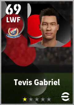 Tevis Gabriel eFootball 2026 player card — 69 OVR LWF