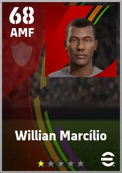 Willian Marcilio eFootball 2026 player card — 68 OVR AMF