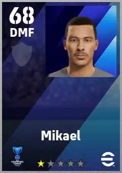 Mikael eFootball 2026 player card — 68 OVR DMF
