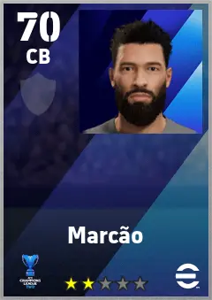 Marcao eFootball 2026 player card — 70 OVR CB