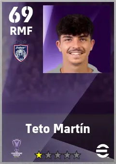 Teto Martin eFootball 2026 player card — 69 OVR RMF