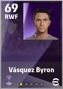 Vasquez Byron eFootball 2026 player card — 69 OVR RWF