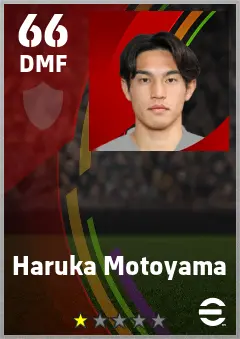 Haruka Motoyama eFootball 2026 player card — 66 OVR DMF