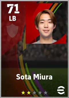 Sota Miura eFootball 2026 player card — 71 OVR LB
