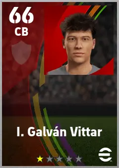 I. Galvan Vittar eFootball 2026 player card — 66 OVR CB
