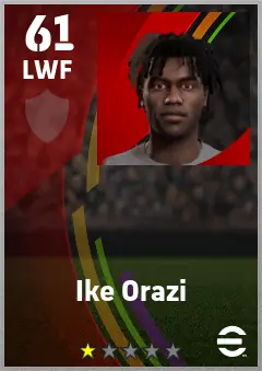 Ike Orazi eFootball 2026 player card — 61 OVR LWF