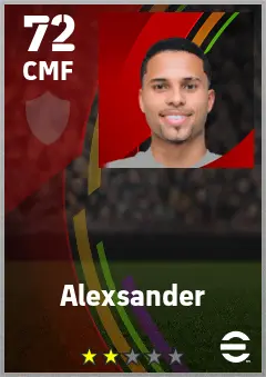 Alexsander eFootball 2026 player card — 72 OVR CMF