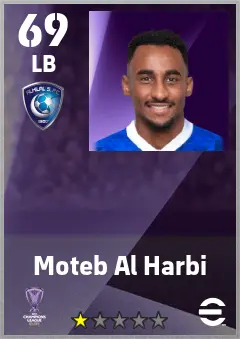 Moteb Al Harbi eFootball 2026 player card — 69 OVR LB