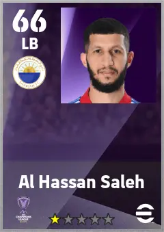 Al Hassan Saleh eFootball 2026 player card — 66 OVR LB