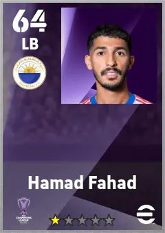 Hamad Fahad eFootball 2026 player card — 64 OVR LB