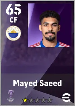 Mayed Saeed eFootball 2026 player card — 65 OVR CF