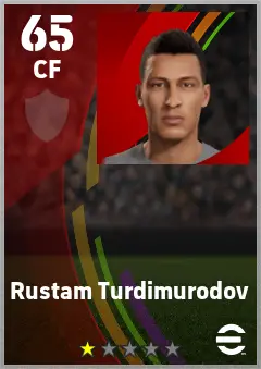 Rustam Turdimurodov eFootball 2026 player card — 65 OVR CF