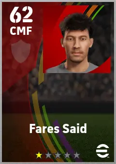 Fares Said eFootball 2026 player card — 62 OVR CMF