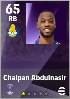 Chalpan Abdulnasir eFootball 2026 player card — 65 OVR RB