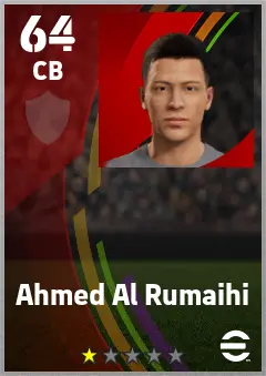 Ahmed Al Rumaihi eFootball 2026 player card — 64 OVR CB