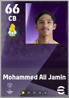 Mohammed Ali Jamin eFootball 2026 player card — 66 OVR CB