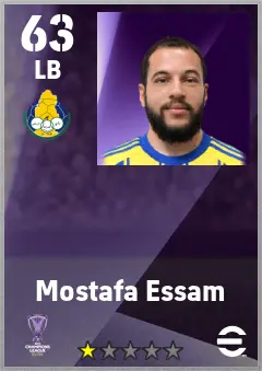 Mostafa Essam eFootball 2026 player card — 63 OVR LB