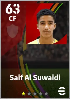 Saif Al Suwaidi eFootball 2026 player card — 63 OVR CF
