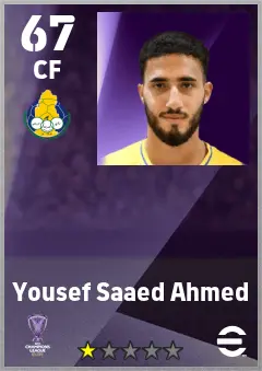 Yousef Saaed Ahmed eFootball 2026 player card — 67 OVR CF
