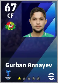 Gurban Annayev eFootball 2026 player card — 67 OVR CF