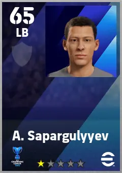 A. Sapargulyyev eFootball 2026 player card — 65 OVR LB