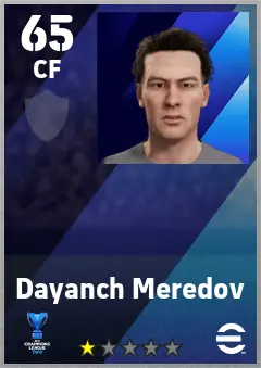 Dayanch Meredov eFootball 2026 player card — 65 OVR CF