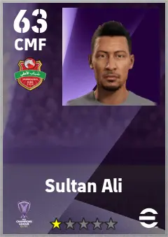 Sultan Ali eFootball 2026 player card — 63 OVR CMF