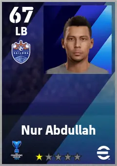 Nur Abdullah eFootball 2026 player card — 67 OVR LB