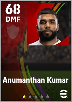 Anumanthan Kumar eFootball 2026 player card — 68 OVR DMF