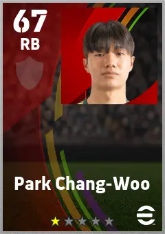 Park Chang-Woo eFootball 2026 player card — 67 OVR RB