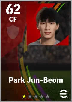 Park Jun-Beom eFootball 2026 player card — 62 OVR CF