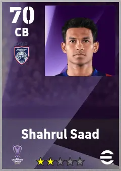 Shahrul Saad eFootball 2026 player card — 70 OVR CB