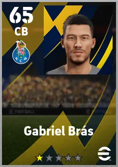 Gabriel Bras eFootball 2026 player card — 65 OVR CB