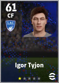 Igor Tyjon eFootball 2026 player card — 61 OVR CF