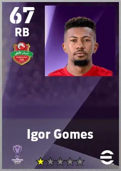 Igor Gomes eFootball 2026 player card — 67 OVR RB
