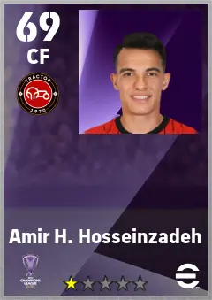 Amir H. Hosseinzadeh eFootball 2026 player card — 69 OVR CF