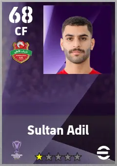 Sultan Adil eFootball 2026 player card — 68 OVR CF